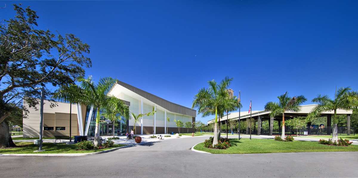 Architectural view of the Sunrise Athletic Center and basketball facility - Sunrise, FL