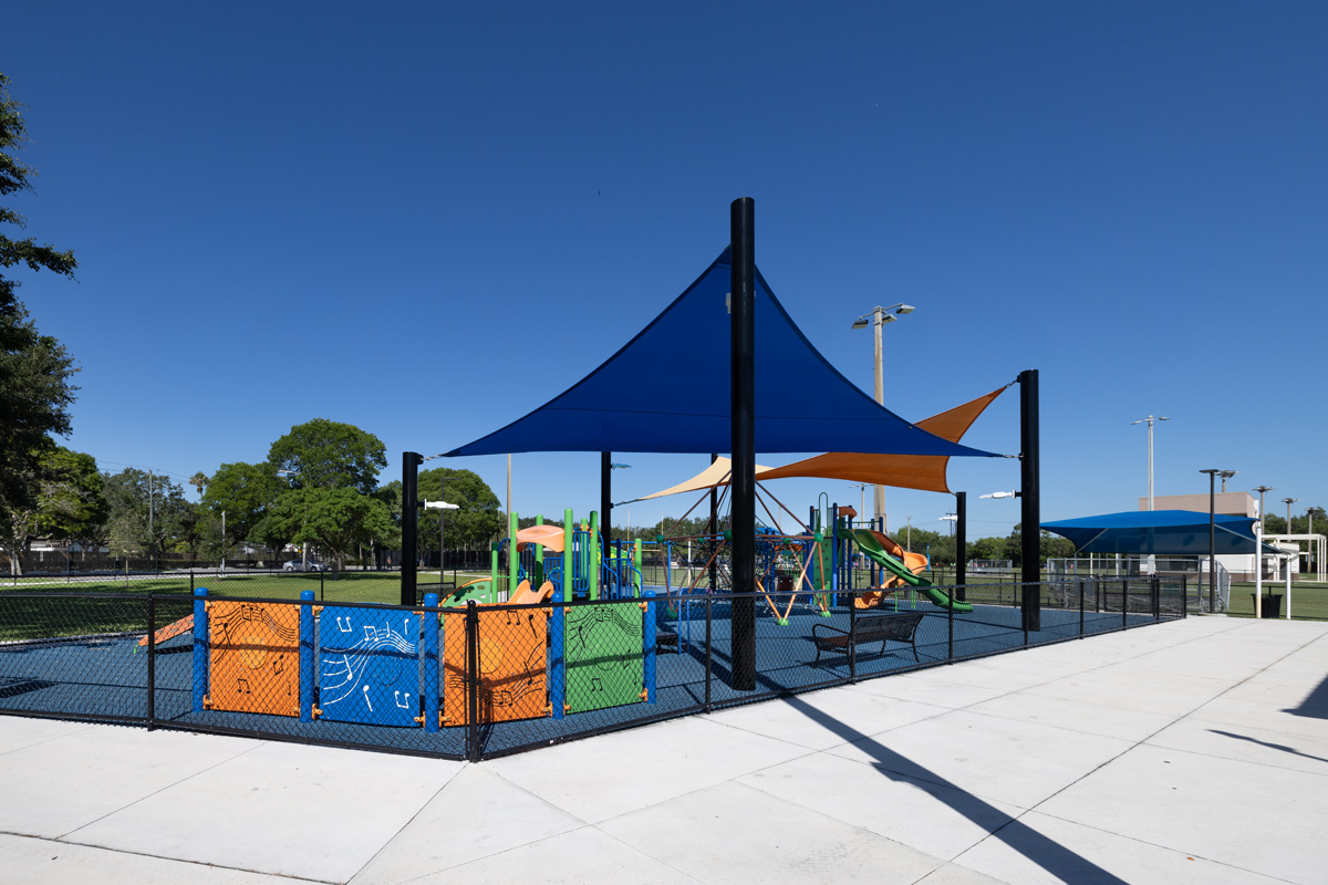 Design view of the playground at the Sunrise Park in Sunrise, FL.
