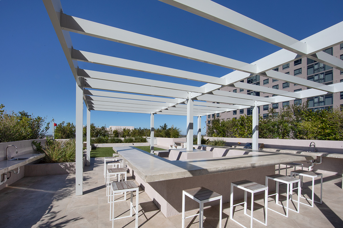 Architectural bar view at FIU Miami One student housing,