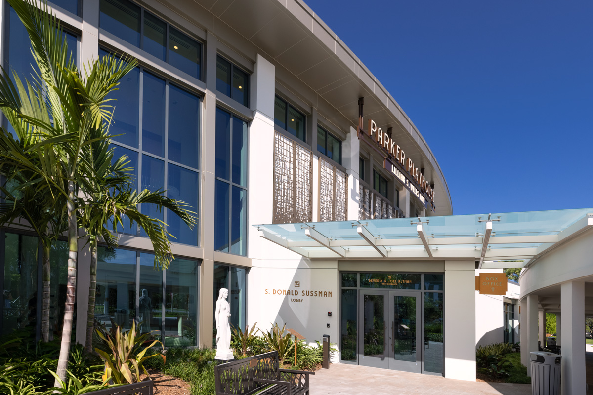 Architectural view of the Parker Playhouse in Fort Lauderdale, FL. 