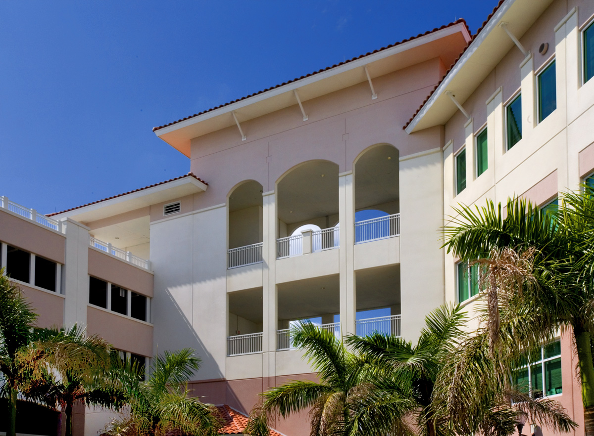 Architectural day view of the Palm Beach County Vista Center Boynton Beach, FL