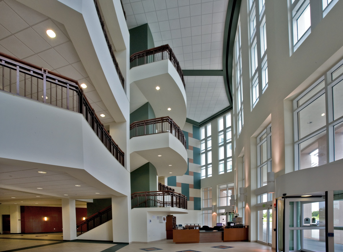 Interior design atrium view of the Palm Beach County Vista Center Boynton Beach, FL
