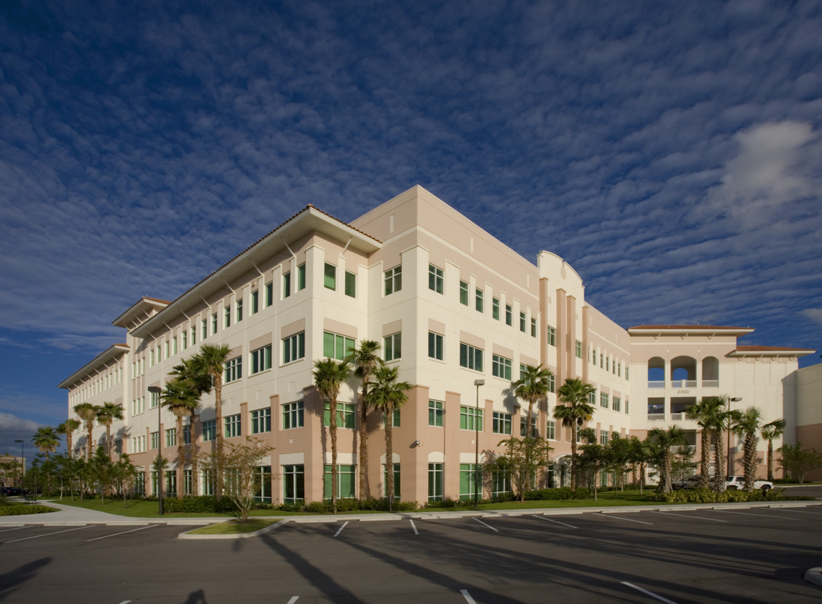 Architectural day view of the Palm Beach County Vista Center Boynton Beach, FL