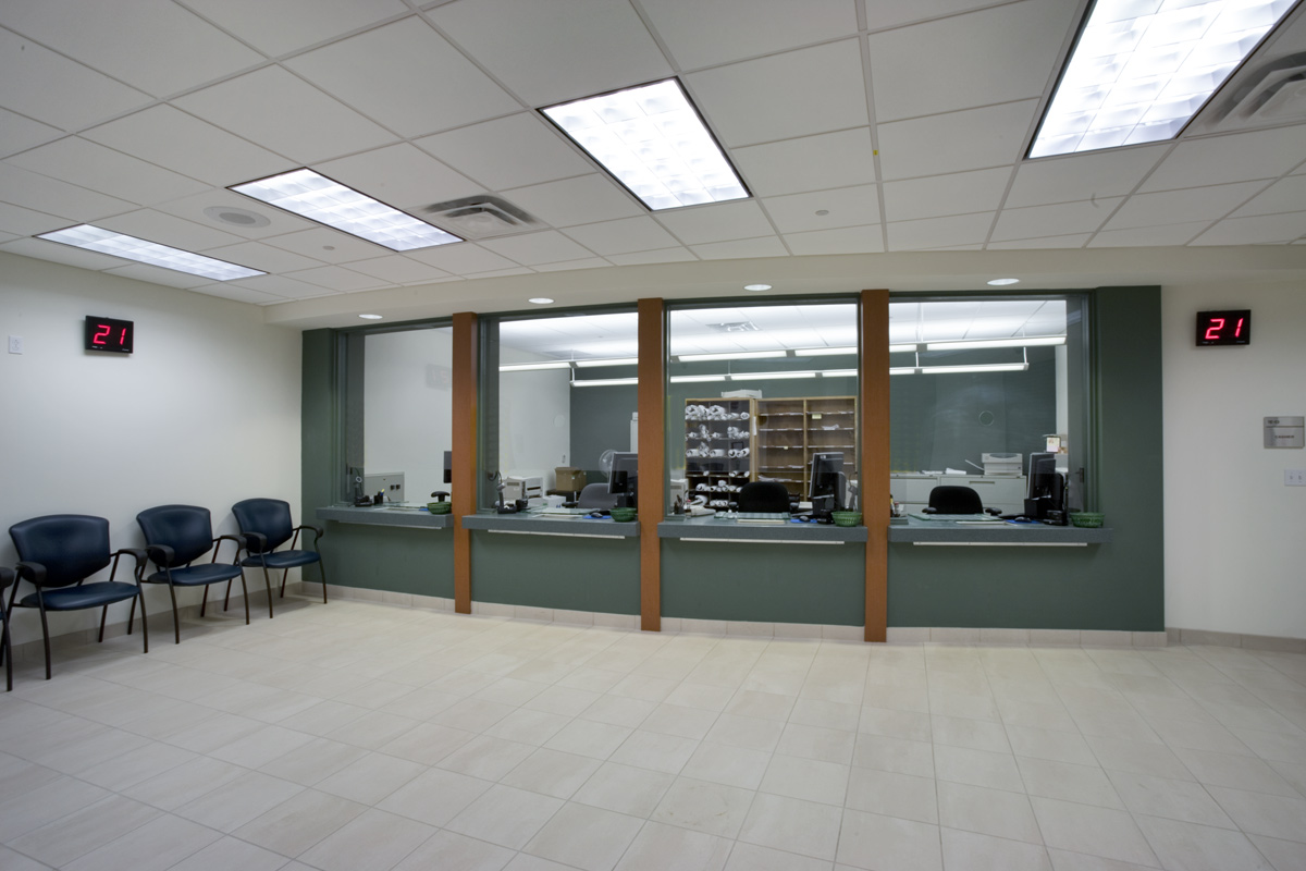 Interior design cashier view of the Palm Beach County Vista Center Boynton Beach, FL