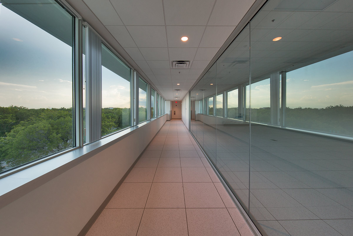 Interior architectural view of the HBO data center parking in Sunrise, FL 