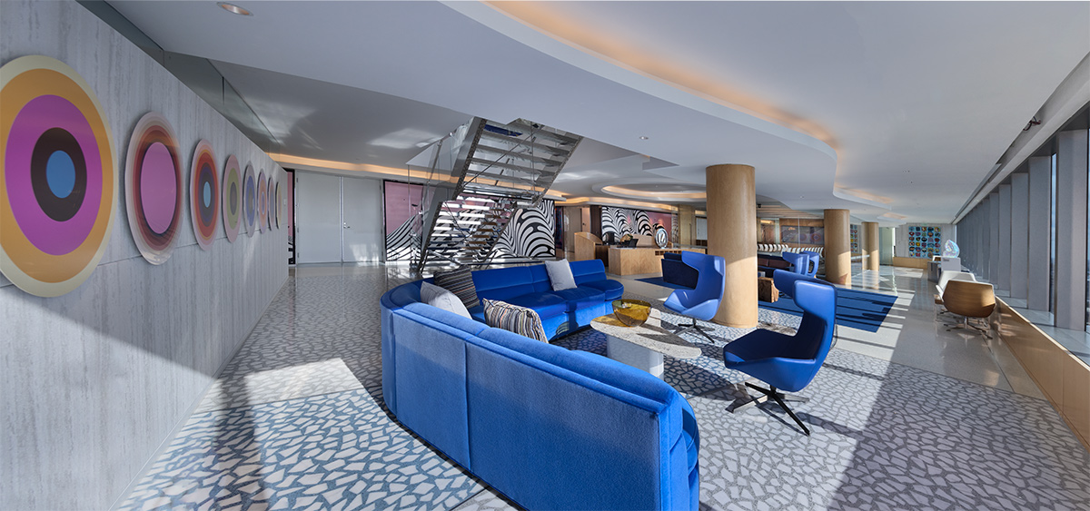 Architectural and interior design views of Mcdermott Will and Emery law offices and headquarters in downtown Miami, FL