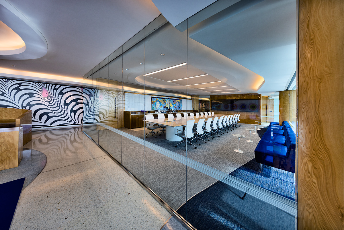 Architectural and interior design views of Mcdermott Will and Emery law offices and headquarters in downtown Miami, FL