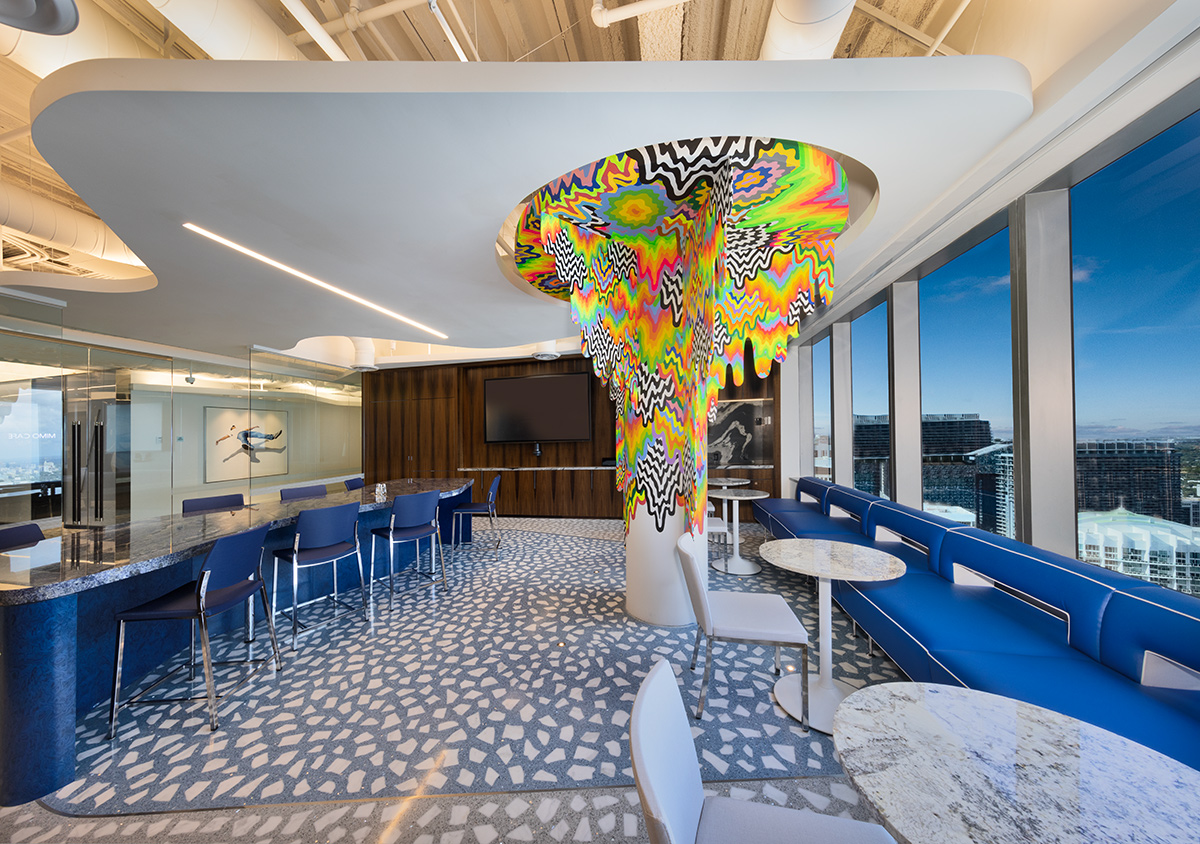 Architectural and interior design views of Mcdermott Will and Emery law offices and headquarters in downtown Miami, FL