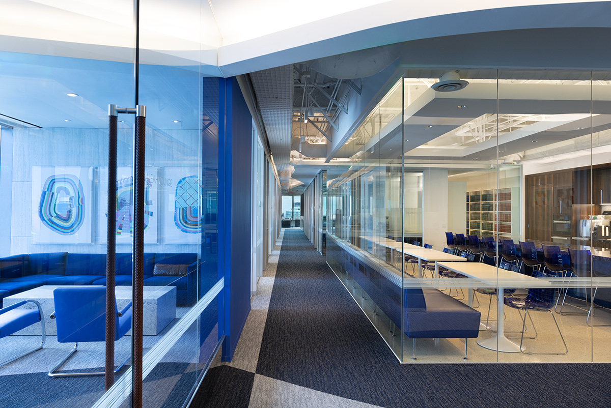 Architectural and interior design views of Mcdermott Will and Emery law offices and headquarters in downtown Miami, FL