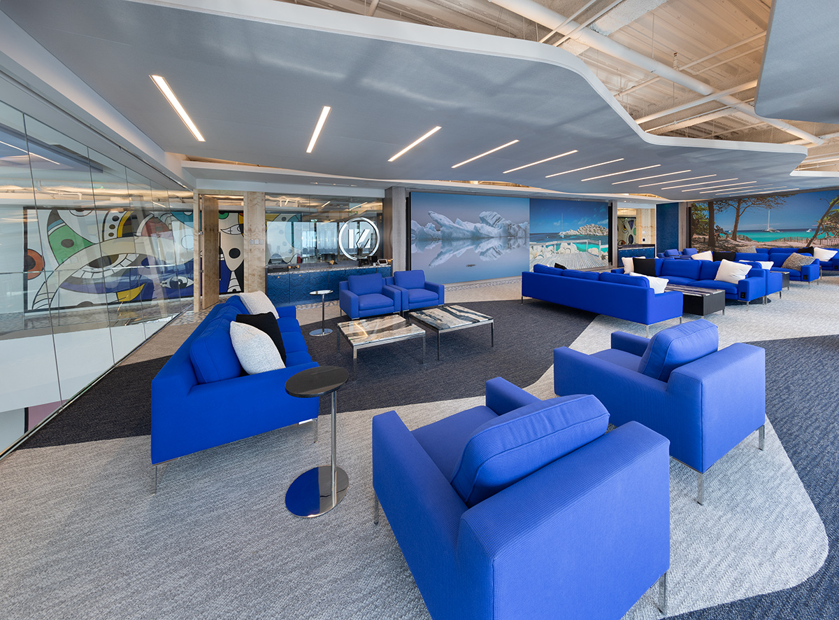 Architectural and interior design views of Mcdermott Will and Emery law offices and headquarters in downtown Miami, FL