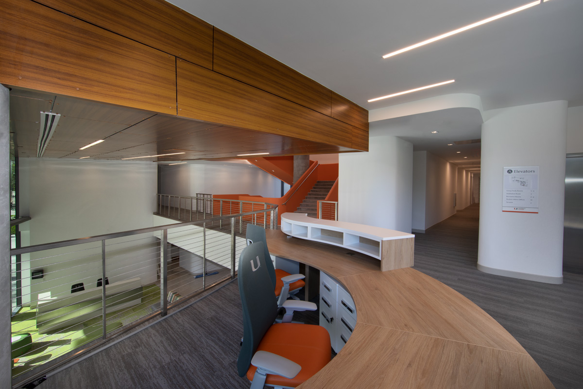 Architectural interior view at UM Lakeside Village Student Housing in Miami, FL