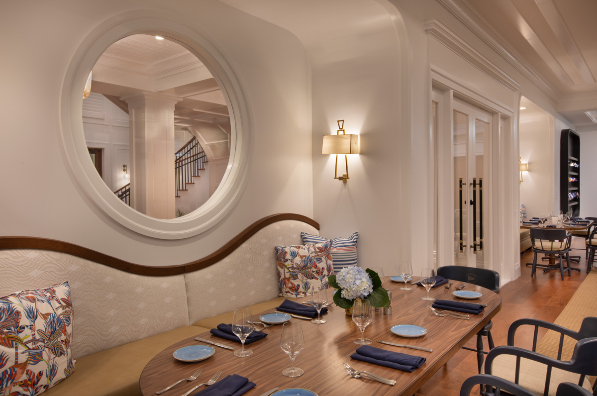 Key Biscayne yacht club dining room detail