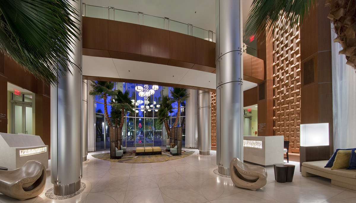 Interior design lobby view at Bay Lake Tower at Disney's Resort - Orlando, FL.