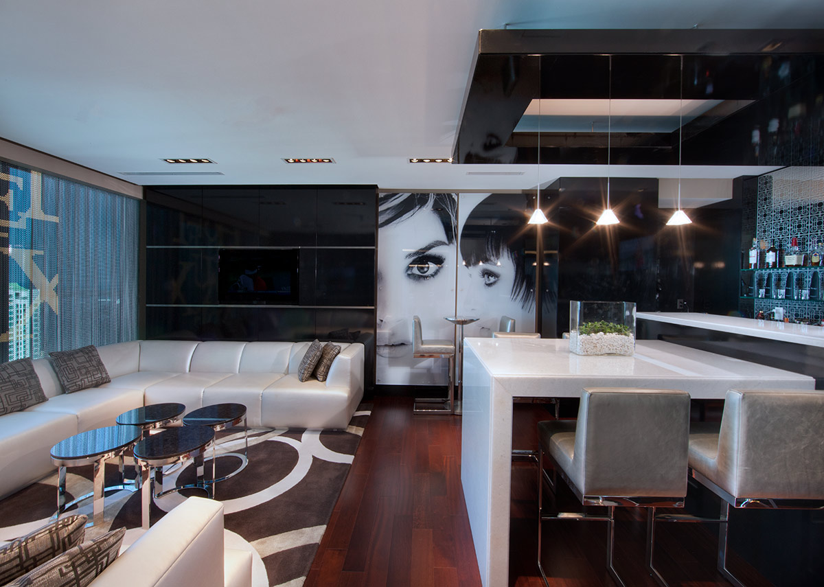 Club room of Beaux Art at the JW Marriott Marquis in downtown Miami for luxury hospitality.