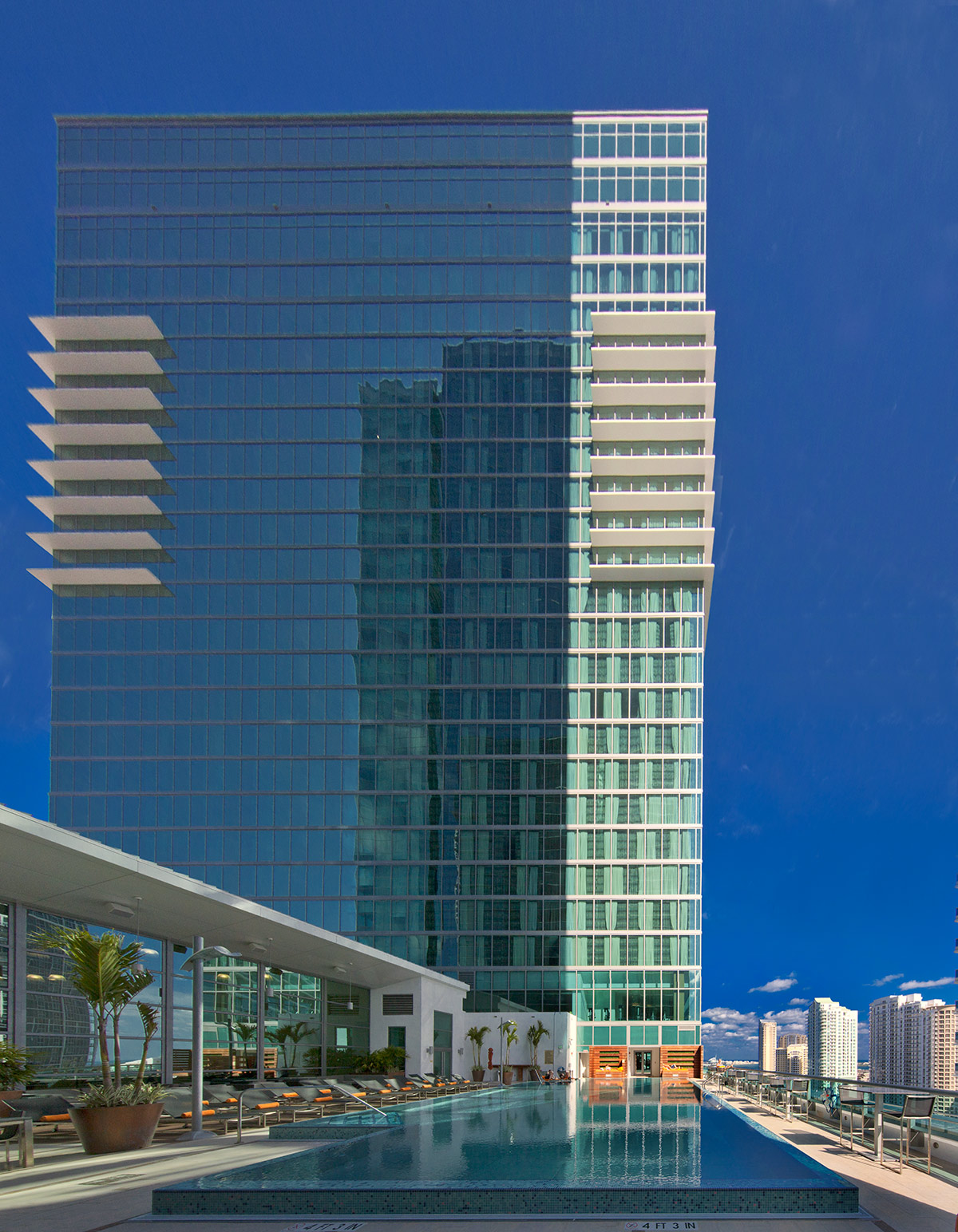 Pool View of the JW Marriott Marquis in downtown Miami provides a luxury hospitality experience.