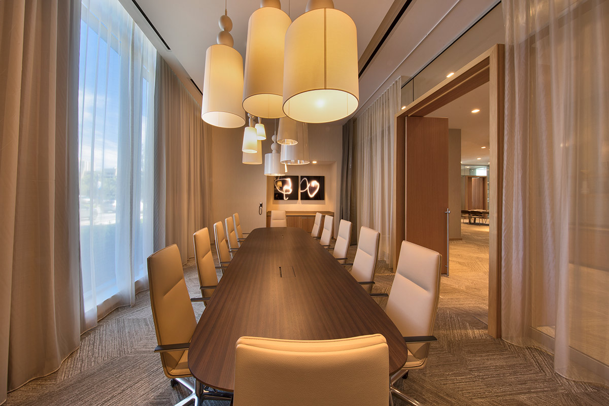Interior design view of the conference room at AC Hotel Aventura, FL.