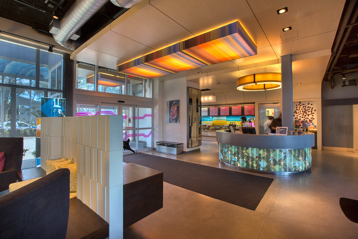 Interior design lobby view at the Aloft Doral - Miami, FL