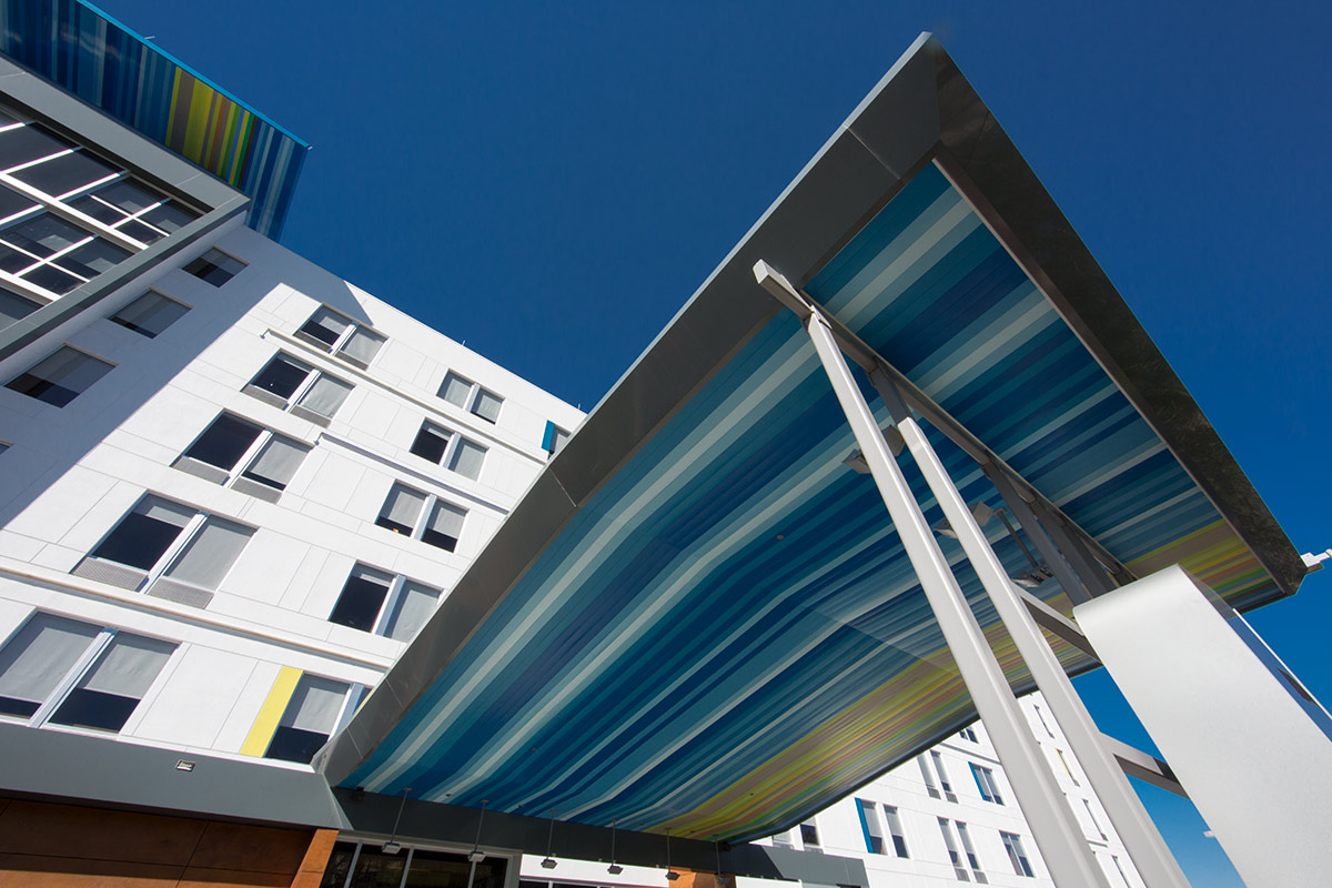 Architectural entrance view at the Aloft Doral - Miami, FL