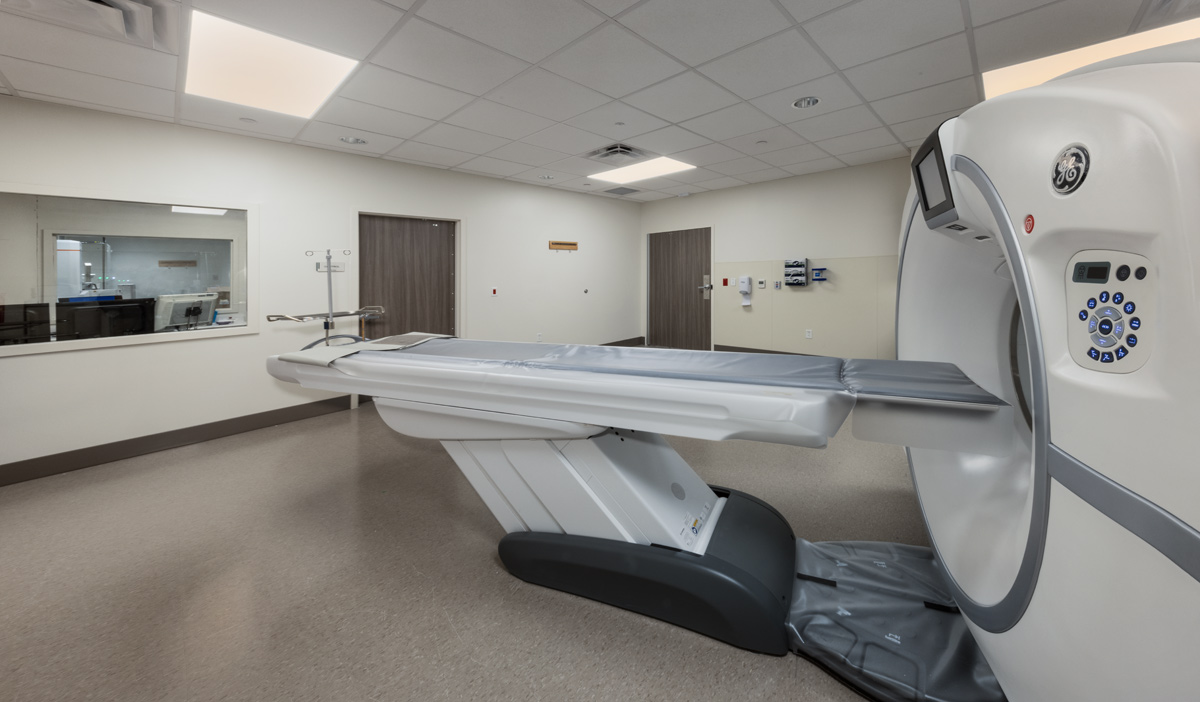 Interior design view of ct scan room at Bapist Fishermen's Community Hospital in Marathon, FL