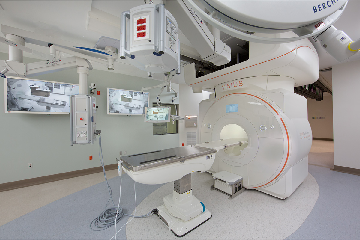 Interior design view at Boca Raton, FL Regional Hospital Neuroscience Ctr mri operating room.