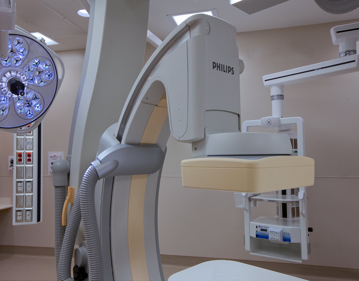 Interior design view of the Holy Cross hybrid operating room in Fort Lauderdale, FL
