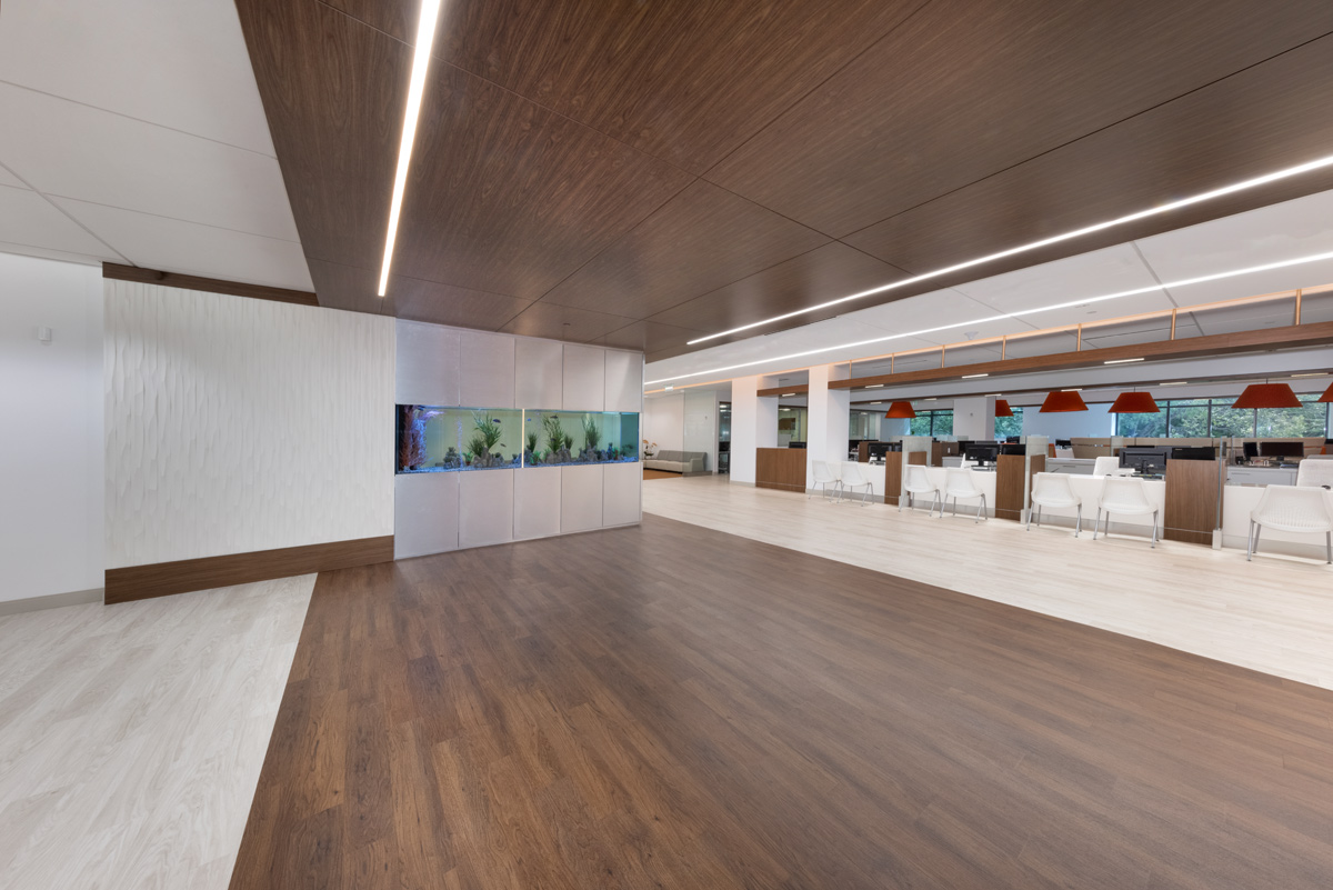 Interior design view of the entry lobby at Gastro Health, Miami, FL