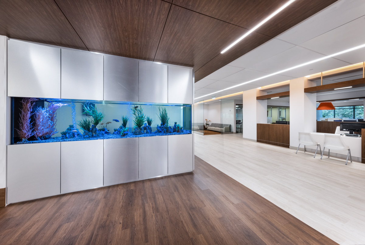 Interior design view of the entry lobby at Gastro Health, Miami, FL