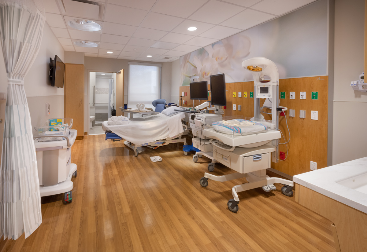 Jackson Health MIami labor and delivery patient room.