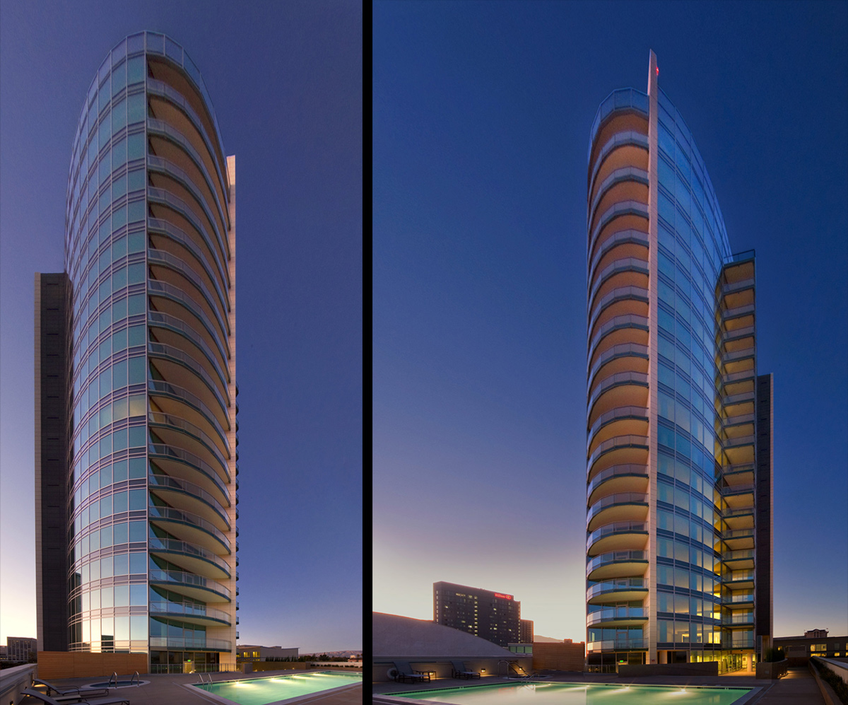 Architectural dusk view of Three Sixty Residences - San Jose, CA 