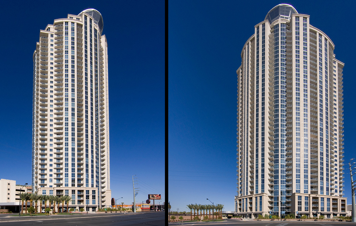 Architectural views at the Allure condo tower Las Vegas.
