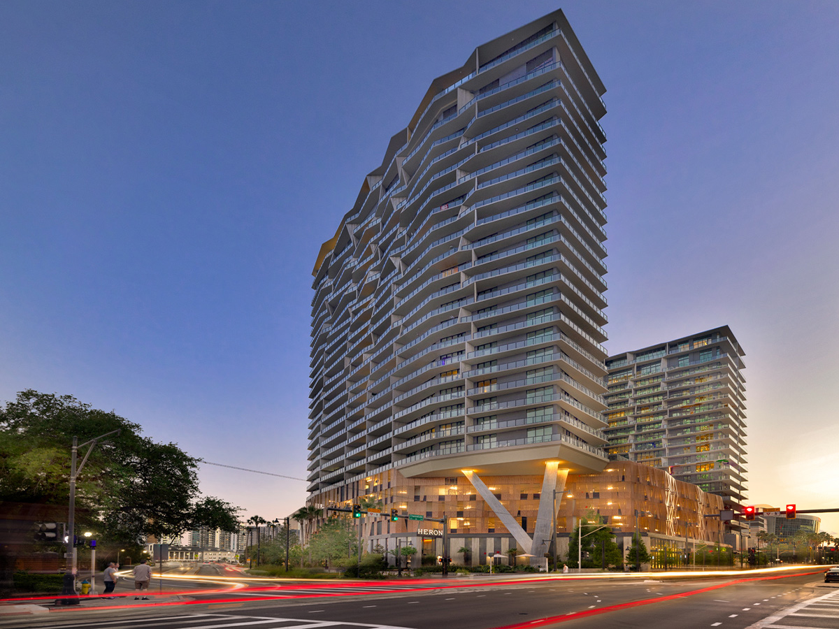 Architectural  views of the Heron Water Street condo in Tampa, FL 