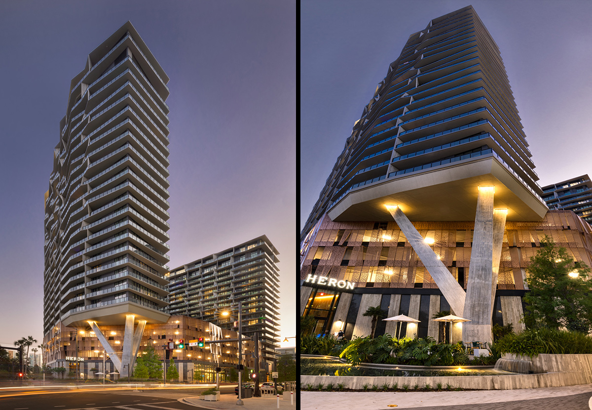 Architectural  views of the Heron Water Street condo in Tampa, FL 