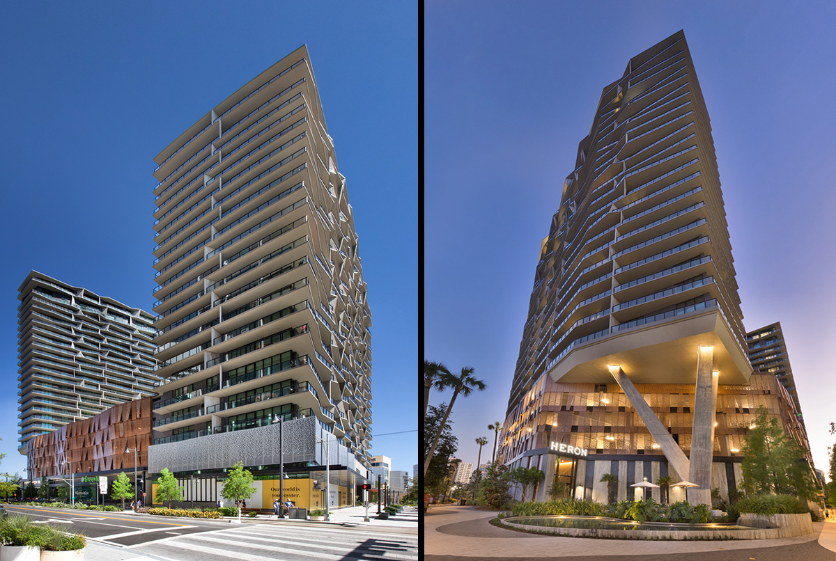 Architectural  views of the Heron Water Street condo in Tampa, FL 
