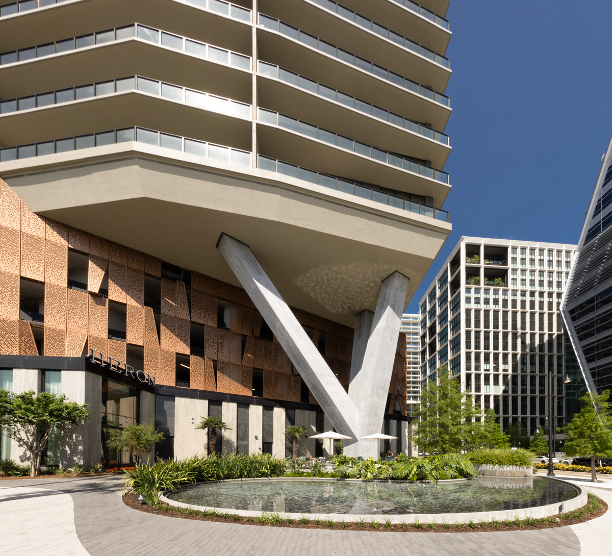 Architectural  views of the Heron Water Street condo in Tampa, FL 