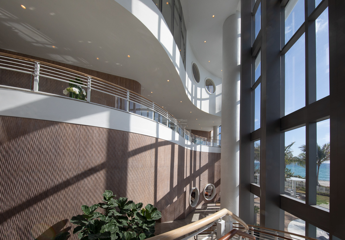 Lobby grand staircase at the Ritz Carlton Residences in Sunny Isles Beach, FL