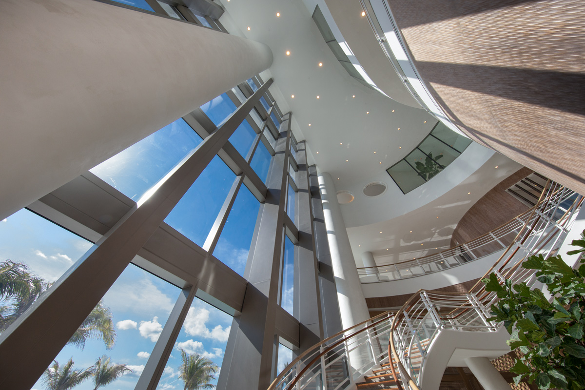 Lobby staircase of the Ritz Carlton Residences in Sunny Isles Beach, FL