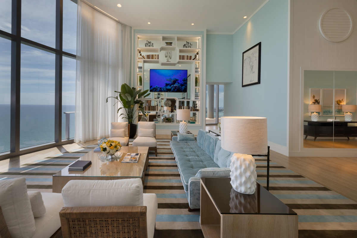 Club room of the Ritz Carlton Residences in Sunny Isles Beach, FL