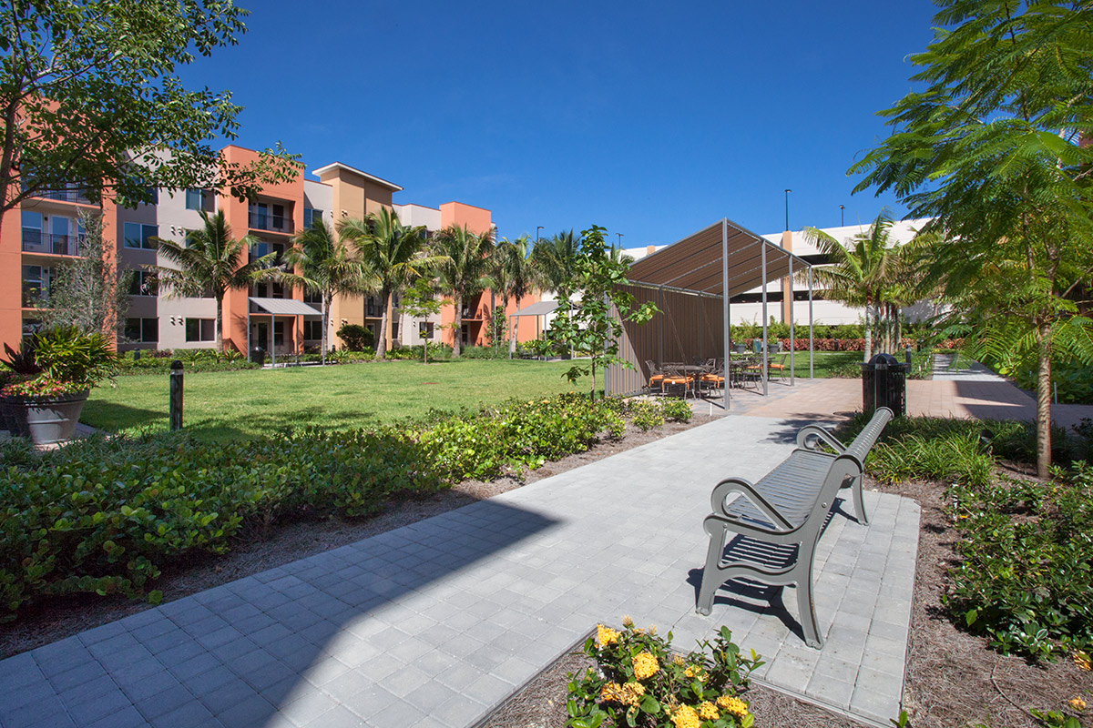 Landscape design view at the Alta Congress Luxury Rentals - Delray Beach, FL