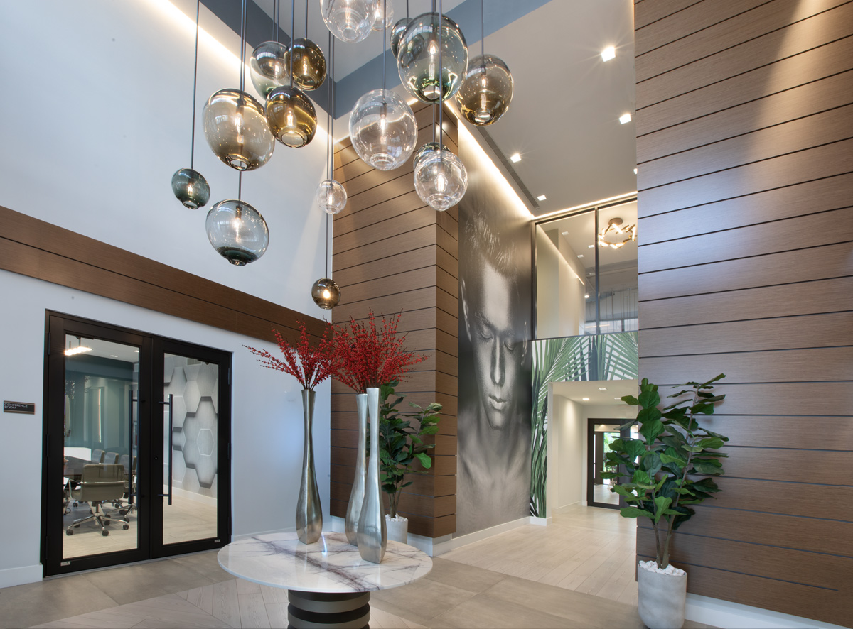 Interior design lobby view of the Sanctuary Doral FL Luxury Rental.