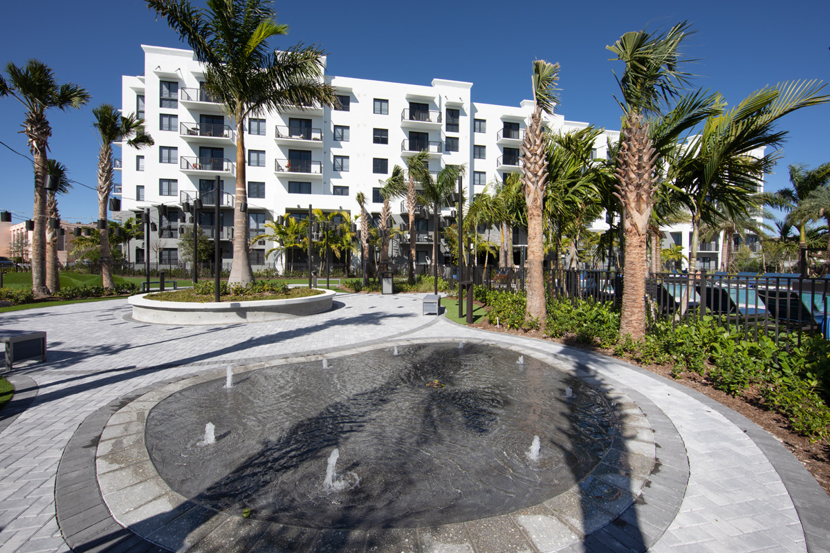 Splash pad view of the Sanctuary Doral FL Luxury Rental.