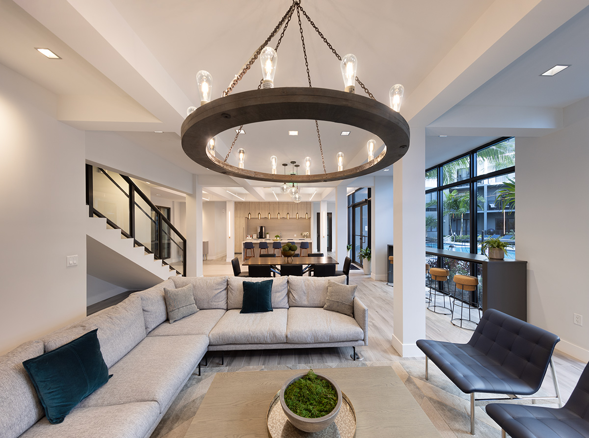 Interior design lounge view of Shoma Village luxury rental  Miami, FL.