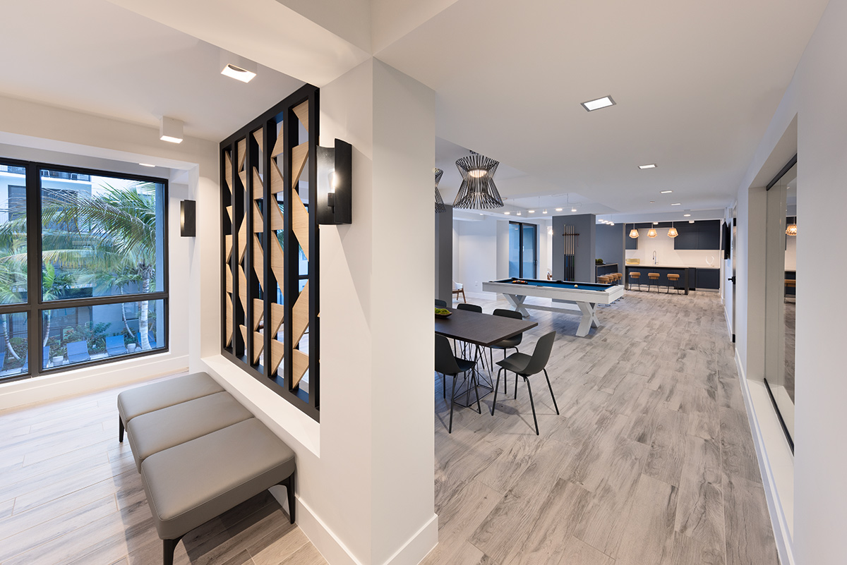 Interior design lounge view of Shoma Village luxury rental  Miami, FL.