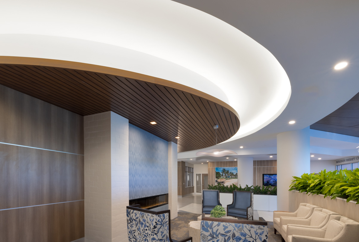  Interior design lobby view of Shell Point Larsen Health in Fort Myers,FL. 