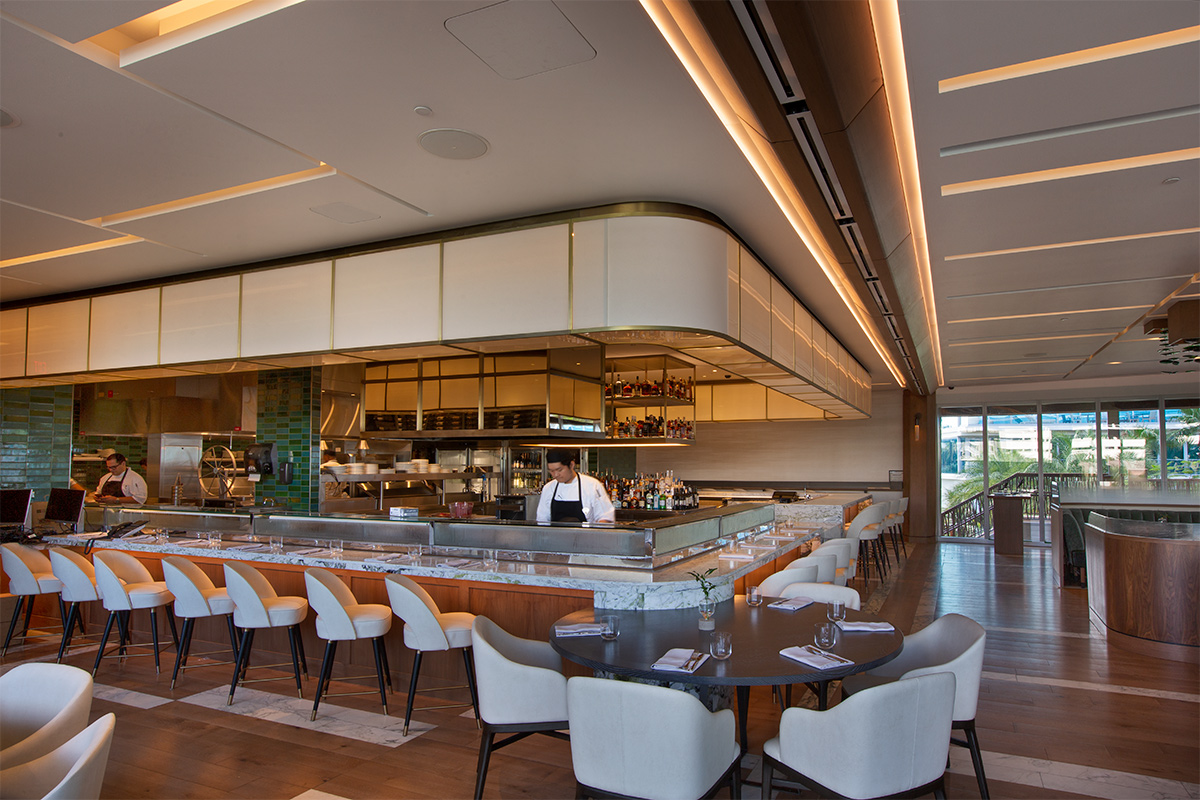 Interior design view of the Abiaka Wood Fire Grill at the Hard Rock Hotel and Casino inHollywood, FL