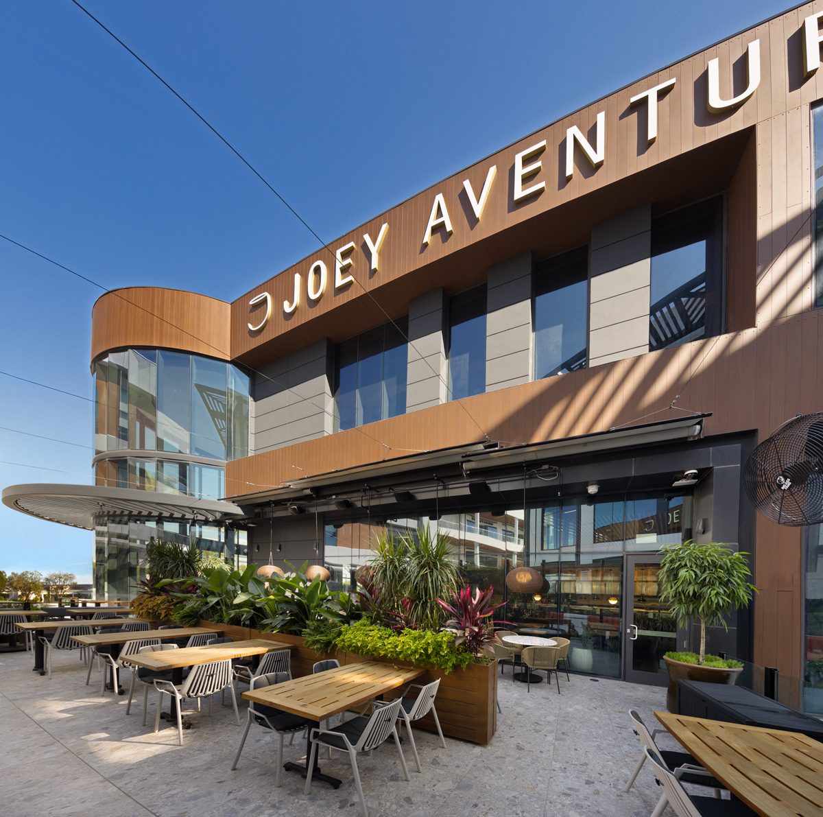 Architectural and interior design views of Joey Restaurant Chain - Aventura, FL