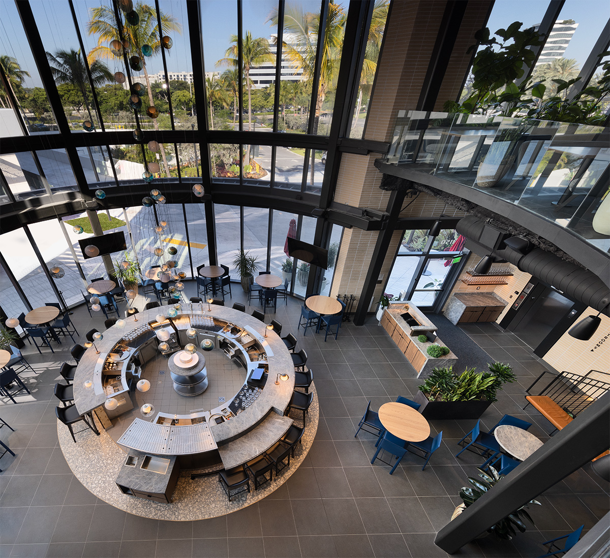 Architectural and interior design views of Joey Restaurant Chain - Aventura, FL