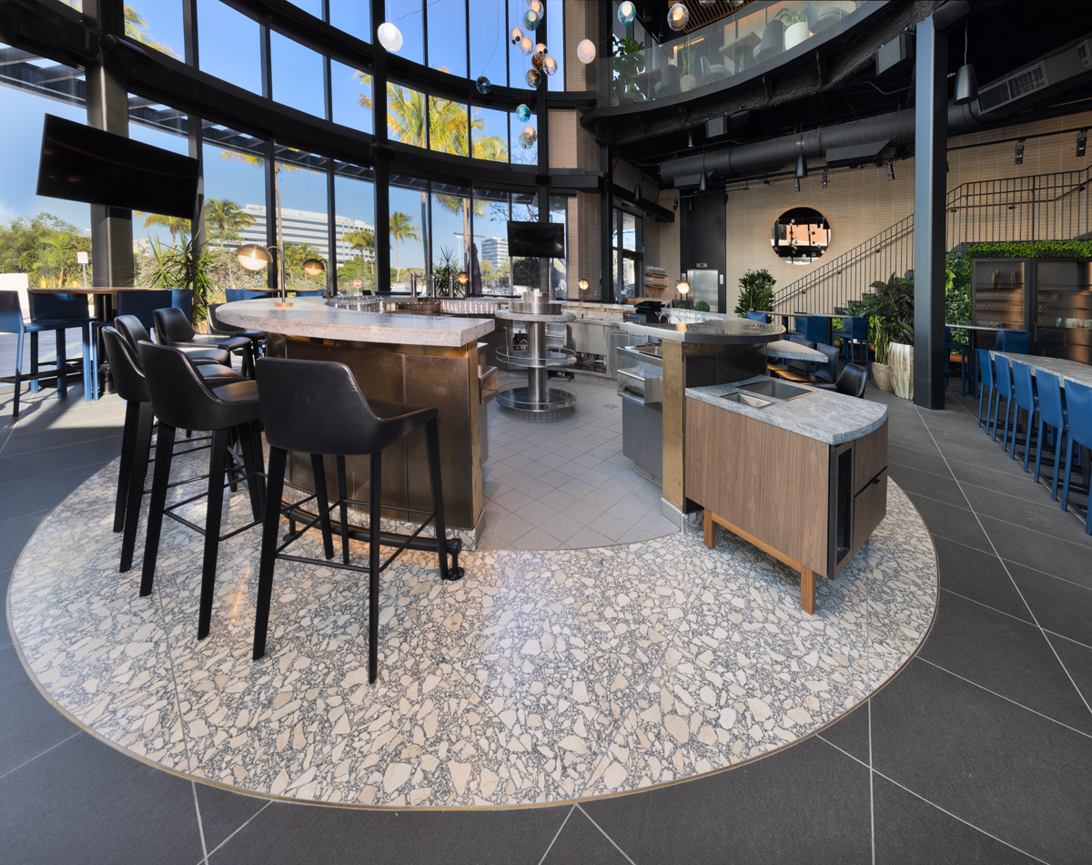 Architectural and interior design views of Joey Restaurant Chain - Aventura, FL
