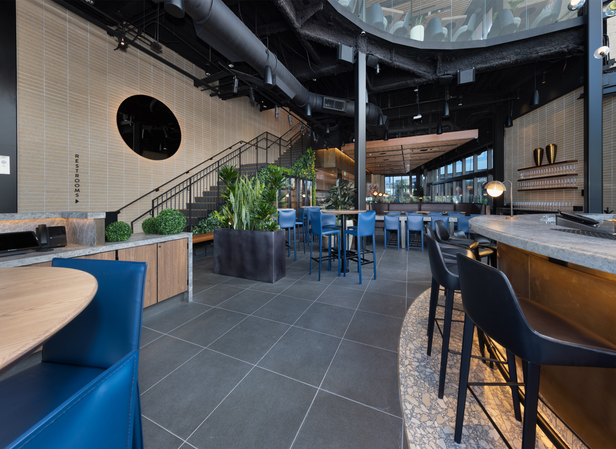 Architectural and interior design views of Joey Restaurant Chain - Aventura, FL