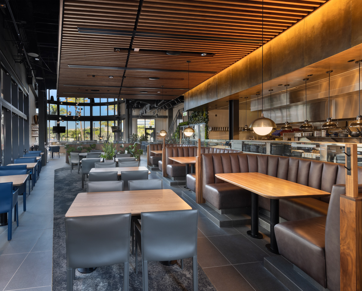 Architectural and interior design views of Joey Restaurant Chain - Aventura, FL