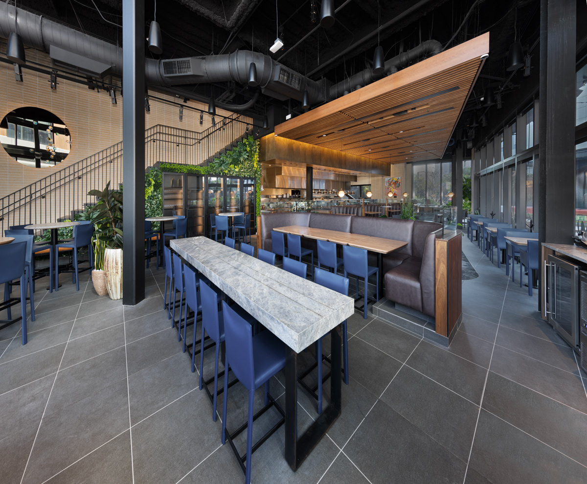 Architectural and interior design views of Joey Restaurant Chain - Aventura, FL